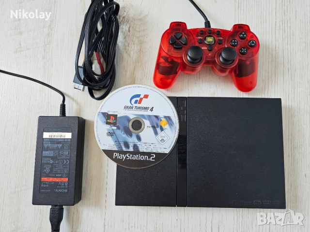 Playstation 2 slim,пълен комплект + Gran Turismo 4