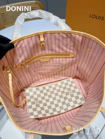 Дамска чанта Louis Vuitton Neverfull, кожа, снимка 5 - Чанти - 55464558