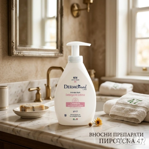 Dermomed Lab Intimate Wash Calendula Интимен измиващ гел за чувствителна кожа с Невен 250 мл. 