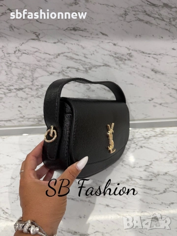 Ysl дамска чанта, черна, бежова и бялА, снимка 3 - Чанти - 55040097
