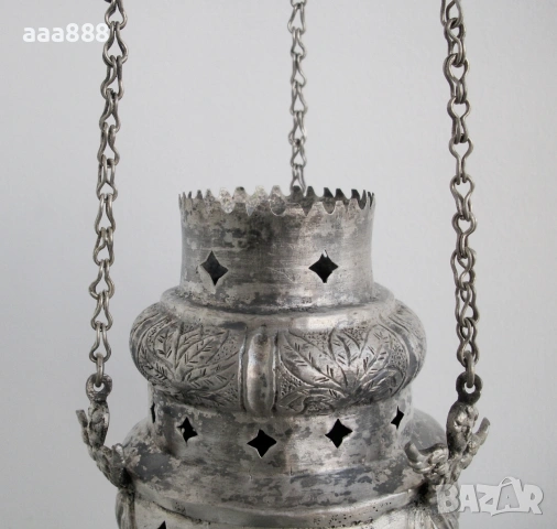 Старинно кандило сребро 19 век , снимка 7 - Антикварни и старинни предмети - 55070348
