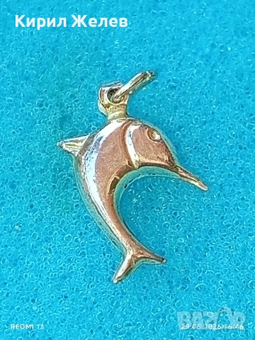 Сребърен медальон във формата на делфин 🐬 нежно Арт бижу 42474, снимка 5 - Колиета, медальони, синджири - 55090381