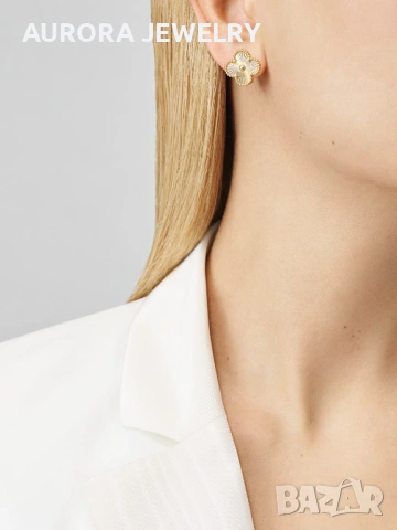 Van Cleef & Arpels VCA Gold Clear Vintage Alhambra Clips Clover Дамски Обеци, снимка 9 - Обеци - 54603212
