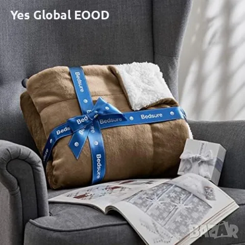 BEDSURE Sherpa одеяло XXL 220x240 см – меко и топло, снимка 6 - Олекотени завивки и одеяла - 55449295