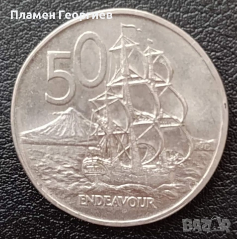 50 ЦЕНТА НОВА ЗЕЛАНДИЯ 1974, снимка 2 - Нумизматика и бонистика - 55133859