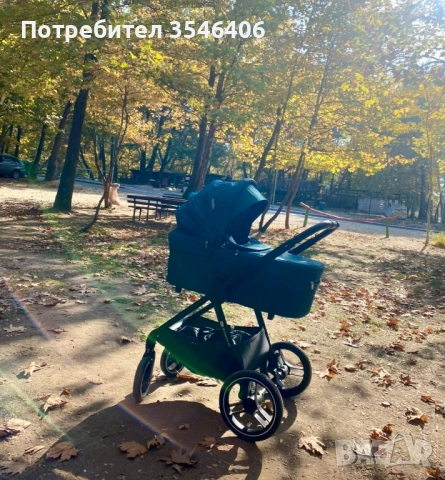  Бебешка количка 2 в 1 KinderKraft - Nea, тъмнозелена, снимка 2 - Детски колички - 54749982