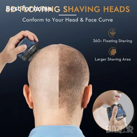 Електрическа самобръсначка за мъже Bald Razor, Kibiy подобрена самобръсначка за глава с подвижна 6D , снимка 4 - Електрически самобръсначки - 55627592