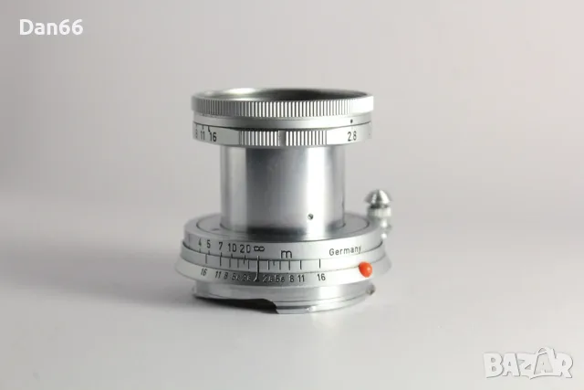 Leica ELMAR-M 50mm f/2.8 Silver Leica M Mount Collapsible обектив - отличен, снимка 2 - Обективи и филтри - 55585867