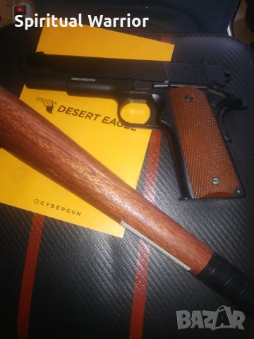Спрингов Метален пистолет Colt 1911 + Дървена Бейзболна бухалка! , снимка 2 - Колекции - 54407424