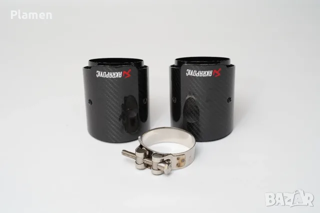 Карбонови накрайници за ауспух тип Akrapovic Carbon (2 бр. / 65 mm)