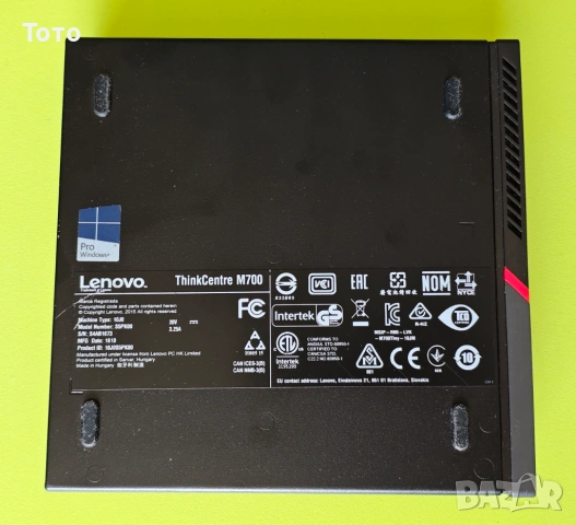 Продавам Lenovo ThinkCentre M700 Tiny /i3/16GB RAM DDR4/128GB M.2 SATA/640GB HDD/Windows 10 pro, снимка 6 - За дома - 54602529