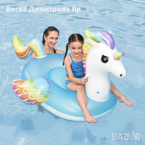 Надуваем Еднорог с дръжки 155 х 119 см - Комфорт и забавление в басейн и море, снимка 2 - Други стоки за дома - 54959042
