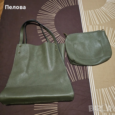голяма чанта цвят kaki 2 в 1, снимка 4 - Чанти - 54083301