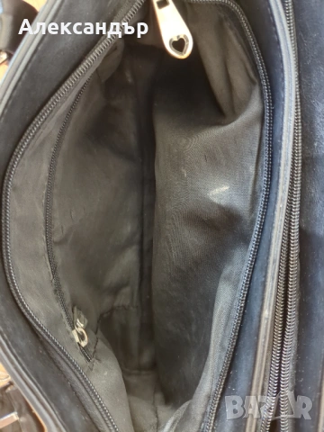 Черна дамска чанта от естествена кожа, снимка 6 - Чанти - 54323755