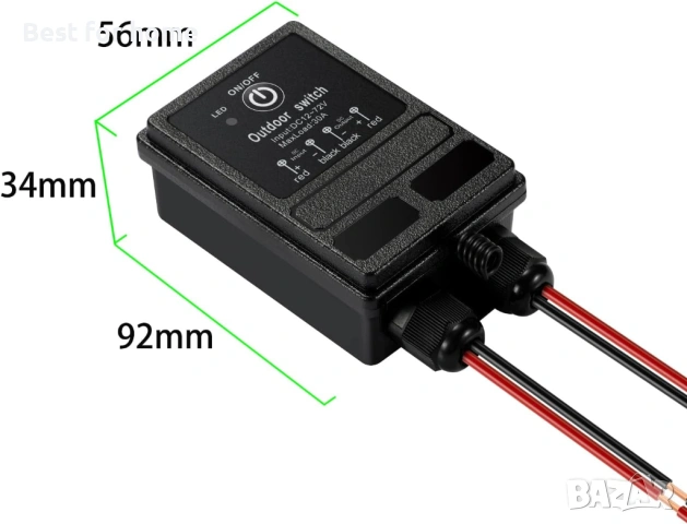 12v релеен превключвател с дистанционно управление, DC 12V-72V безжичен превключвател с дълъг обхват, снимка 6 - Друга електроника - 54658829
