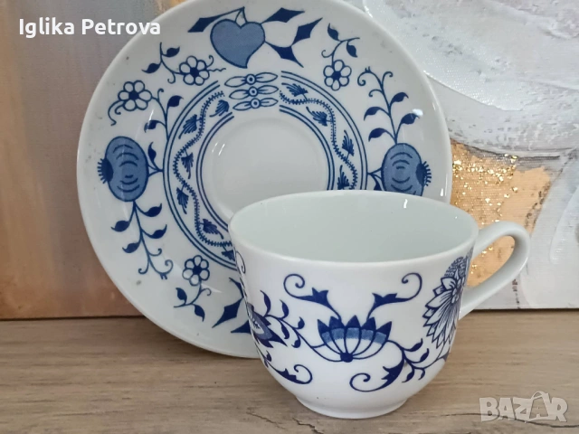 Сервиз Син лук от Бохемия , снимка 7 - Антикварни и старинни предмети - 54516694