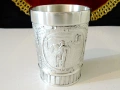 Калаена чаша за вино,конник,ангел,ловен знак. , снимка 1