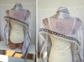 Chanel Дамски Шал Шанел Прозрачен Лого Символи Бял Бежов Черен , снимка 13
