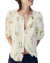 Риза от ленена смес на цветя H&M, снимка 1