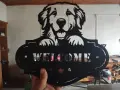 Метална декоративна табела "WELCOME" с куче, снимка 3