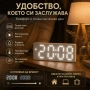 Светещ в тъмното настолен дигитален часовник електронен с термометър, снимка 2