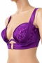 Hunkemöller сатенен сутиен в наситено лилаво с дантела и метален ринг – 80D, снимка 2