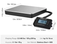 Кантар за пратки, везна  платформена дигитална до 200кг LCD дисплей, за куриери, за склад и кашони, снимка 15