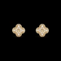 Van Cleef & Arpels VCA Gold Diamonds Vintage Alhambra Clips Clover Дамски Обеци, снимка 7