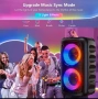 караоке блутут колонка с два микрофона + FM, TWS, RGB, снимка 6