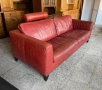 Червен кожен диван, снимка 4