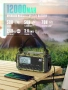 Аварийно соларно радио с манивела ROCAM 12000mAh – Динамо, Фенер, Power Bank, LCD дисплей  , снимка 3