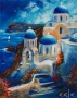 "Санторини" Картина 50х40см, Маслена живопис с шпакла, снимка 1