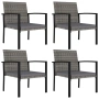 vidaXL Градински трапезни столове, 4 бр, полиратан, сиви(SKU:315113), снимка 1