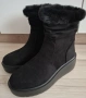 Черни боти велур и плюш, снимка 2