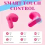 ANCwear Смарт безжични Bluetooth слушалки с калъф розова чанта, 22 часа батерия, снимка 2