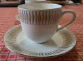 Сет за кафе от фин костен порцелан Spinett Guld на Gustavberg, Sweden -  2 броя, снимка 1