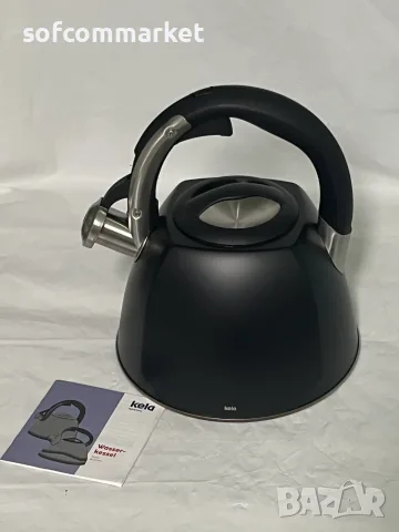 Чайник Kela Vitus 2,4L (Черен Мат) със свирка  – Нов, за индукция и всякакви котлони, снимка 6 - Съдове за готвене - 55465423
