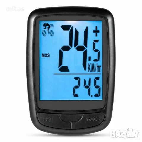 Велокомпютър с 19 функции, LCD дисплей, LED подсветка, Безжичен, 78 × 53 × 18 мм, снимка 3 - Аксесоари за велосипеди - 55293902