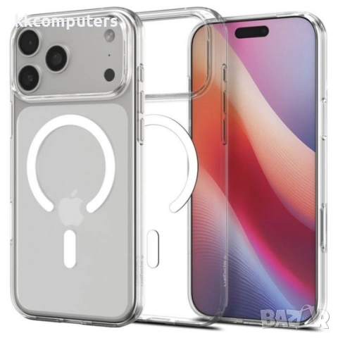 Оригинален кейс Spigen Liquid Crystal MagSafe, За iPhone 17 Pro (6.3), Прозрачен и Протектор