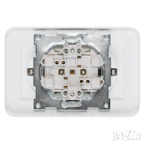 Двоен електрически контакт DeTech DE-9223-52 с рамка, Шуко, 16A, 250V, IP20, за вграждане, златист, снимка 4 - Други - 55138500