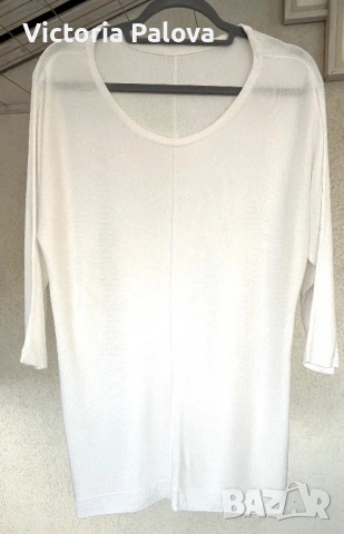 Стилна блуза-пуловер паднало рамо, снимка 8 - Блузи с дълъг ръкав и пуловери - 54259509