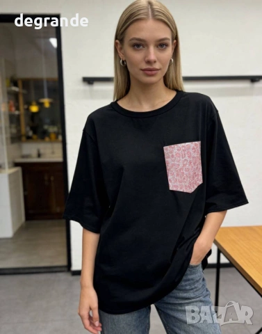  🎀Дамска Тениска с Ефектен Джоб, снимка 2 - Тениски - 54115994