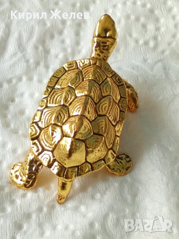 Бронзова фигурка на костенурка 🐢 54387, снимка 3 - Колекции - 54173156