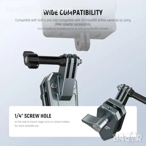 Нова Алуминиева стойка за камера за мотоциклет GoPro Hero DJI Action Insta360, снимка 3 - Чанти, стативи, аксесоари - 55450737