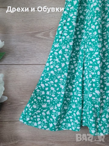 Лятна рокля зелена на цветя , снимка 5 - Рокли - 46907496