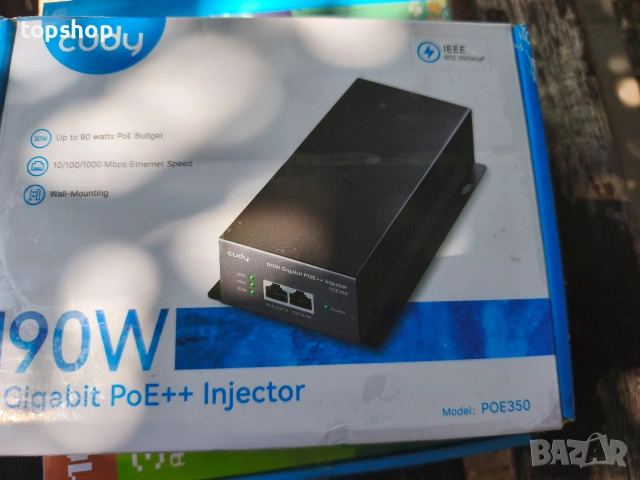 Чисто нов запечатан в целофан Gigabit PoE++ инжектор Cudy POE350 90W  Продавам чисто нов, неизползва, снимка 12 - Мрежови адаптери - 55272886