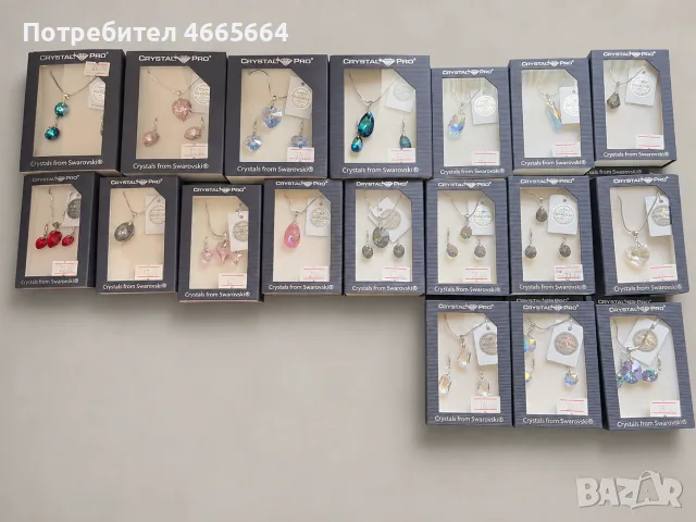 Колекция от 42 бижута с кристали Swarovski® – колиета и комплекти, снимка 2 - Бижутерийни комплекти - 55587502