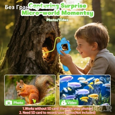 Нов Детски бороскоп 1080P с фото видео водоустойчива сонда LED светлини и IPS екран, снимка 5 - Други - 54130998