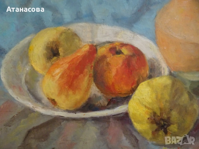 ТАНЯ ТАНЧЕВА картина Натюрморт масло 1990 г #2, снимка 3 - Картини - 54164685