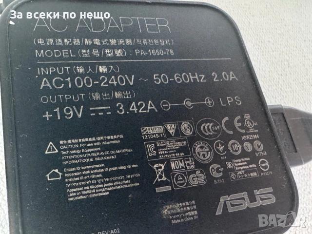 Оригинално захранване зарядно за лаптоп Asus 19V 3.42A 65W , зарядно asus, снимка 6 - Кабели и адаптери - 54697762
